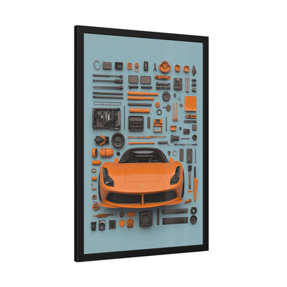 Orange Ferrari Framed Poster US