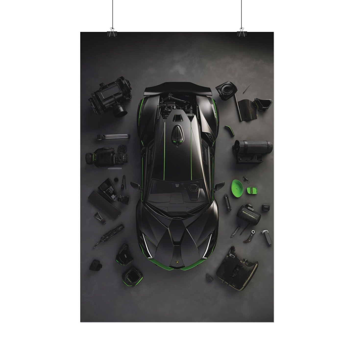 Black Lambo Rolled Poster