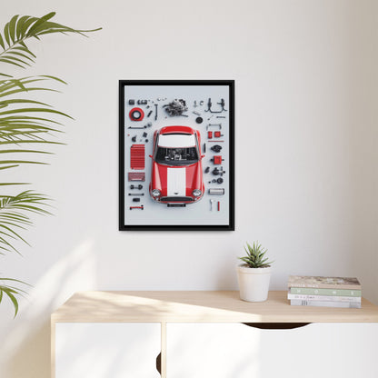 Mini Cooper Mod Framed Canvas