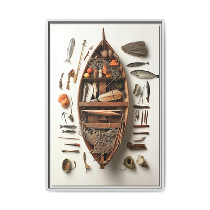 Fisher Boat Framed Canvas