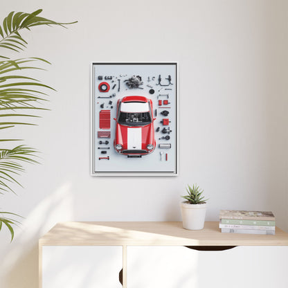 Mini Cooper Mod Framed Canvas
