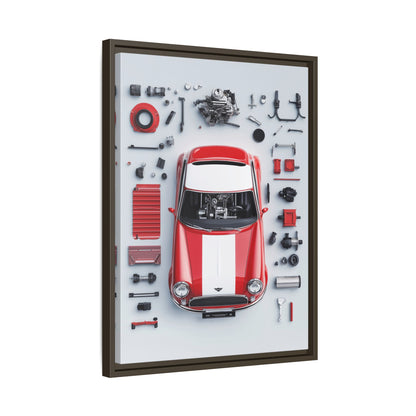 Mini Cooper Mod Framed Canvas
