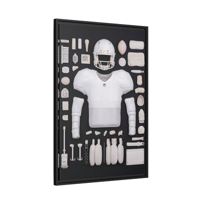 American Football Black Framed Canvas