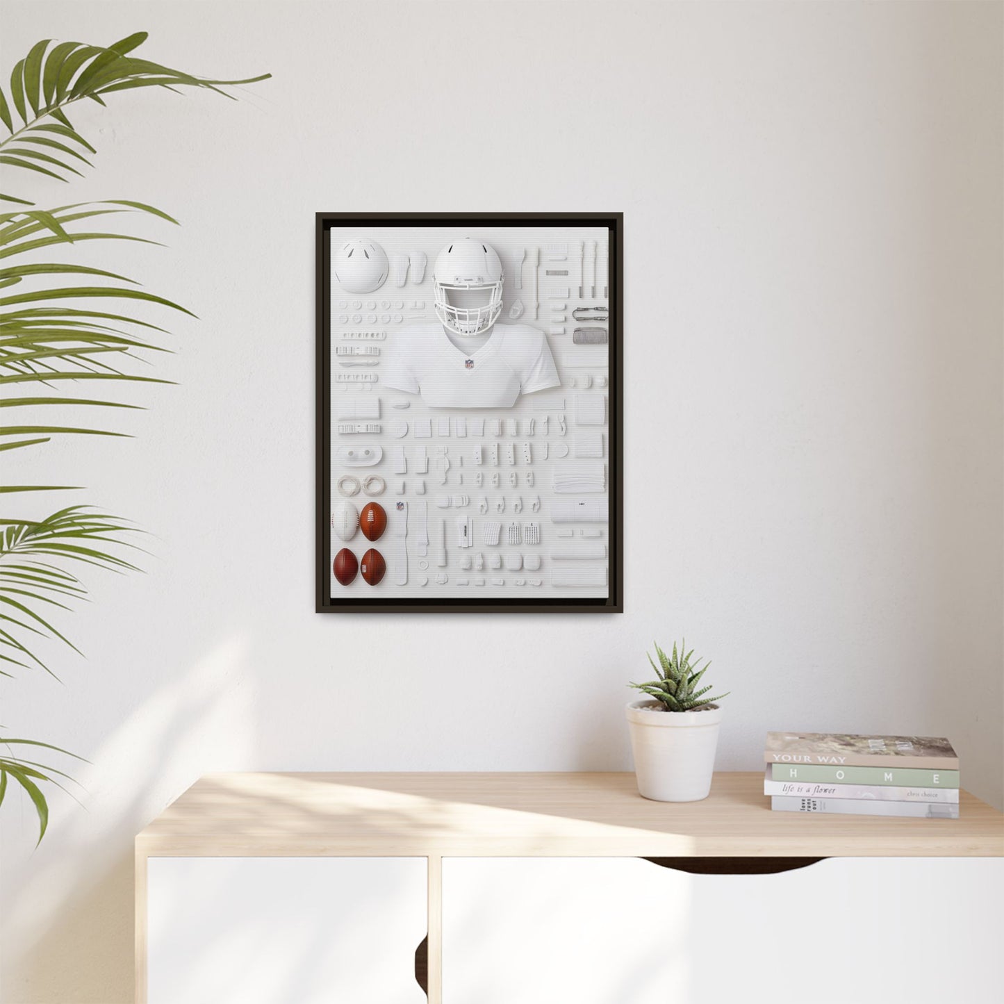 American Football Equipment Framed Canvas