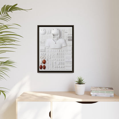 American Football Equipment Framed Canvas