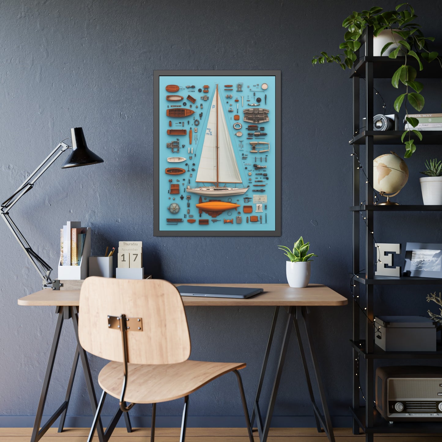 Sailboat White Framed Poster US