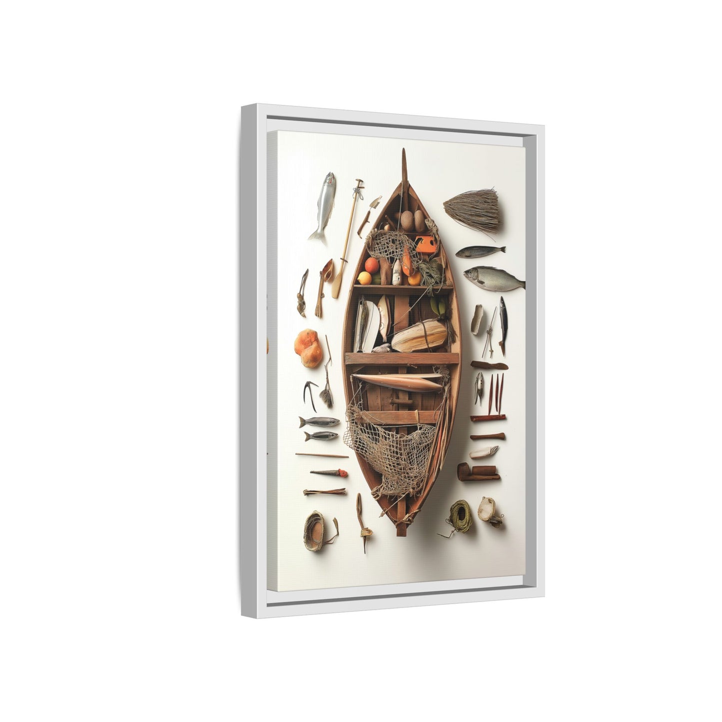 Fisher Boat Framed Canvas