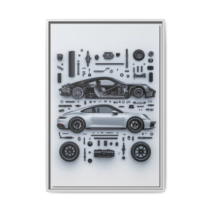 Porsche 911 992 Framed Canvas