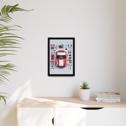 Mini Cooper Mod Framed Canvas