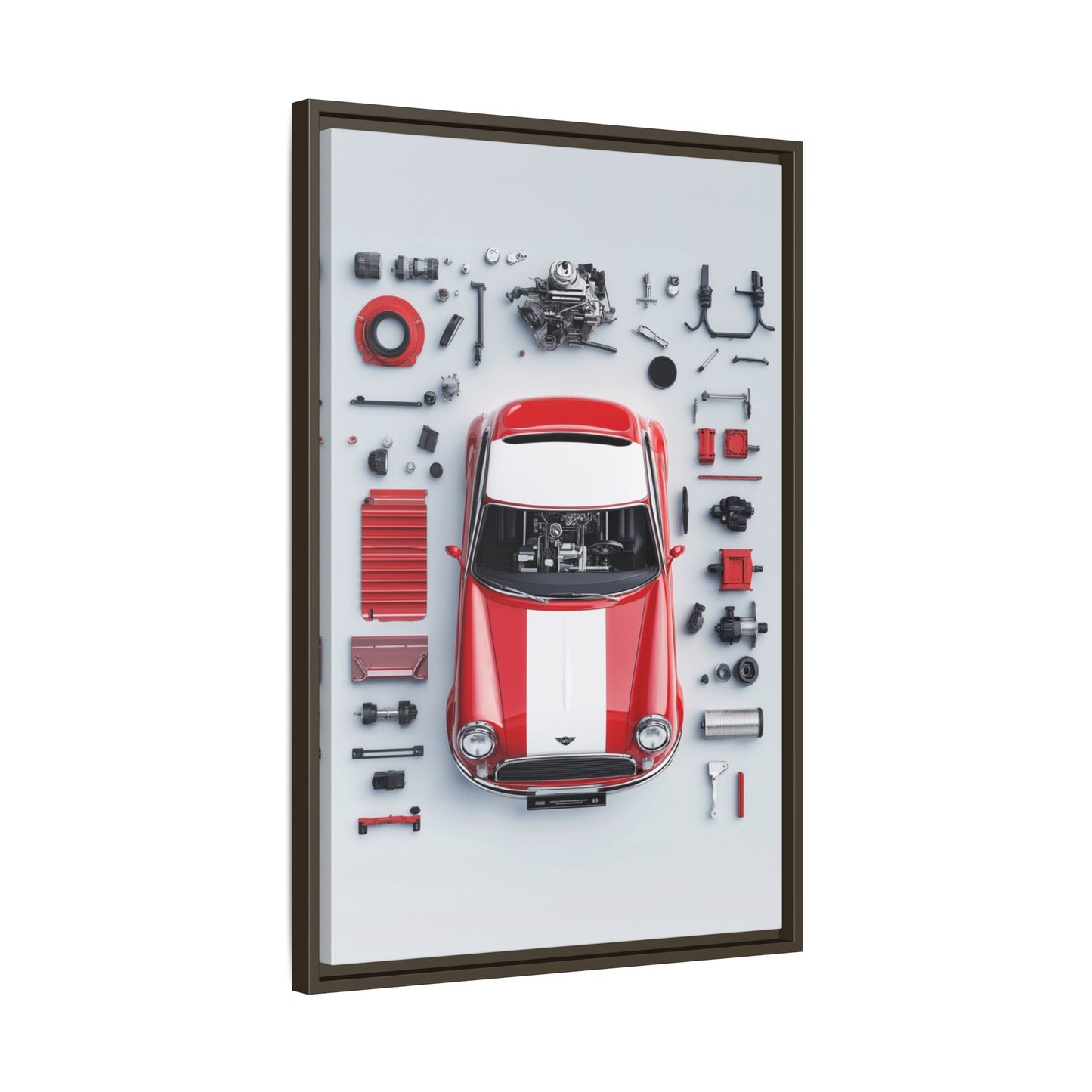 Mini Cooper Mod Framed Canvas
