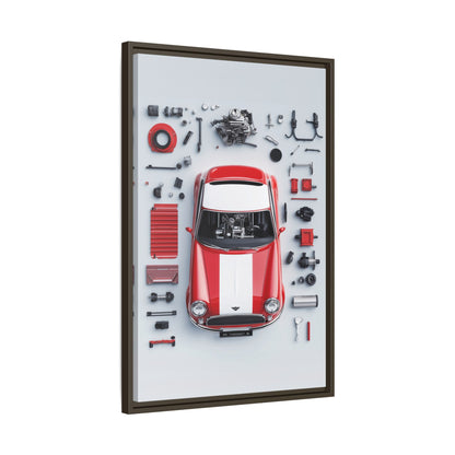 Mini Cooper Mod Framed Canvas