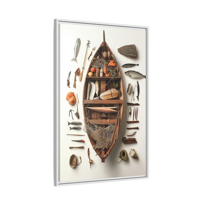 Fisher Boat Framed Canvas