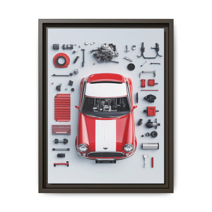 Mini Cooper Mod Framed Canvas