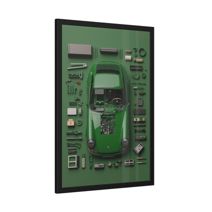 Green Classic Porsche Framed Poster US