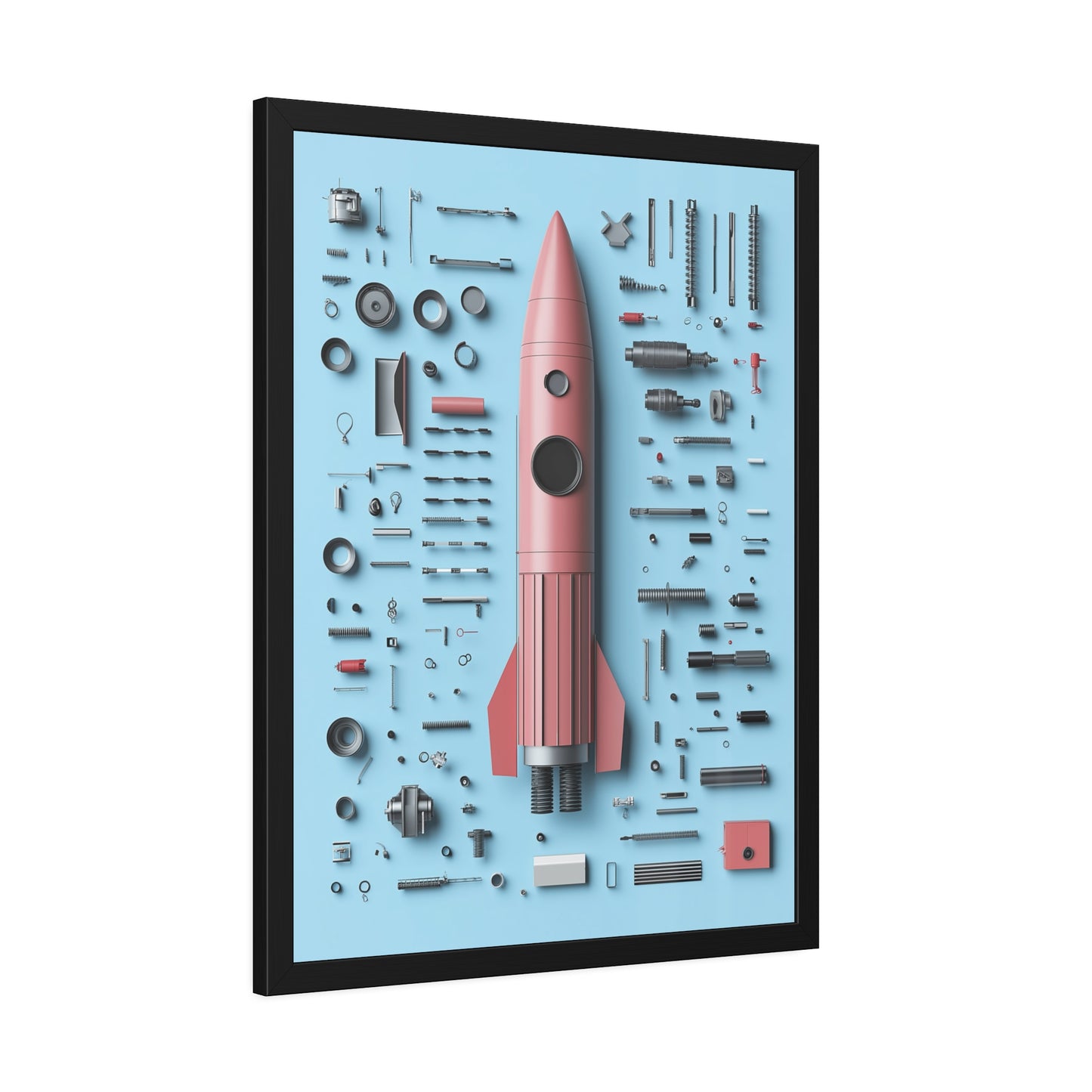 Pink Rocket Framed Poster US