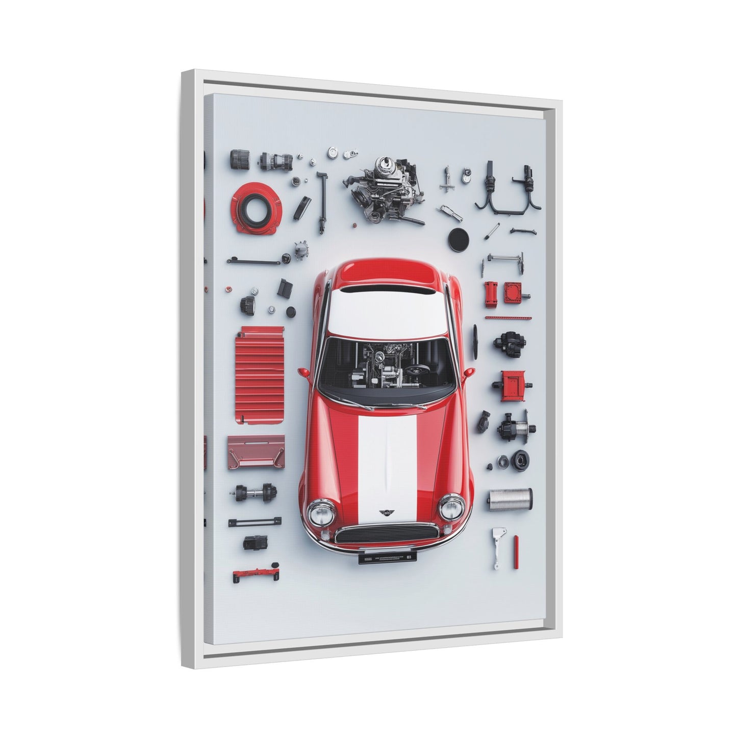 Mini Cooper Mod Framed Canvas