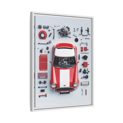 Mini Cooper Mod Framed Canvas