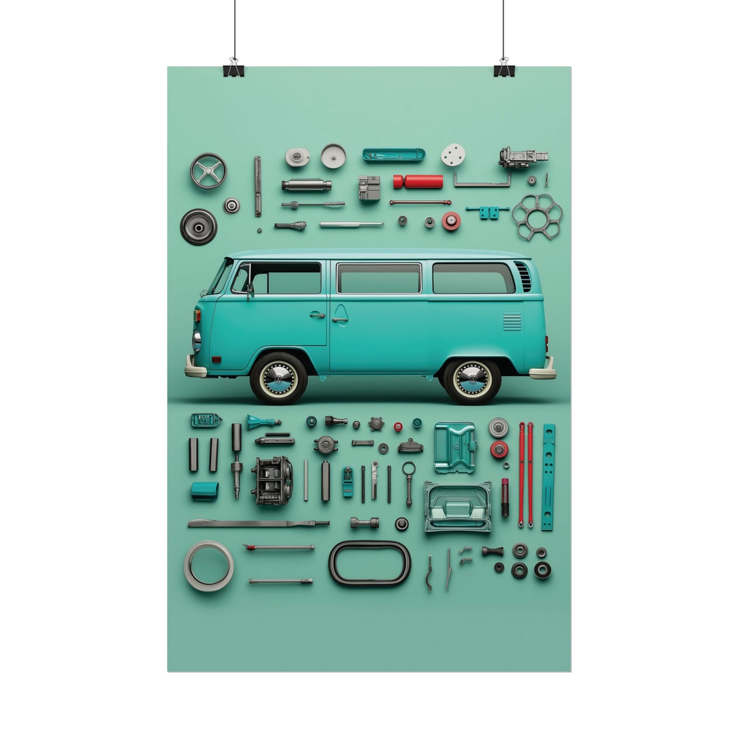Blue Classic Van Rolled Poster