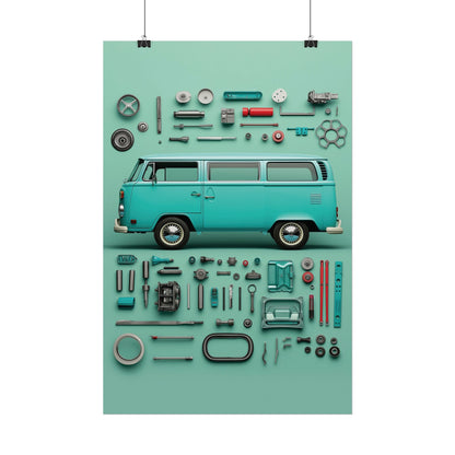 Blue Classic Van Rolled Poster