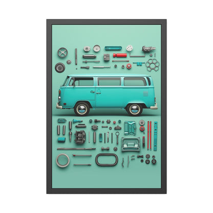 Blue Classic Van Framed Poster US