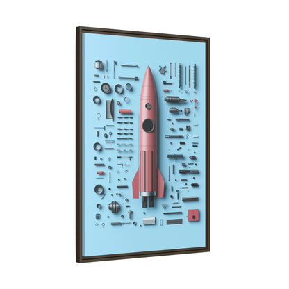 Pink Rocket Framed Canvas