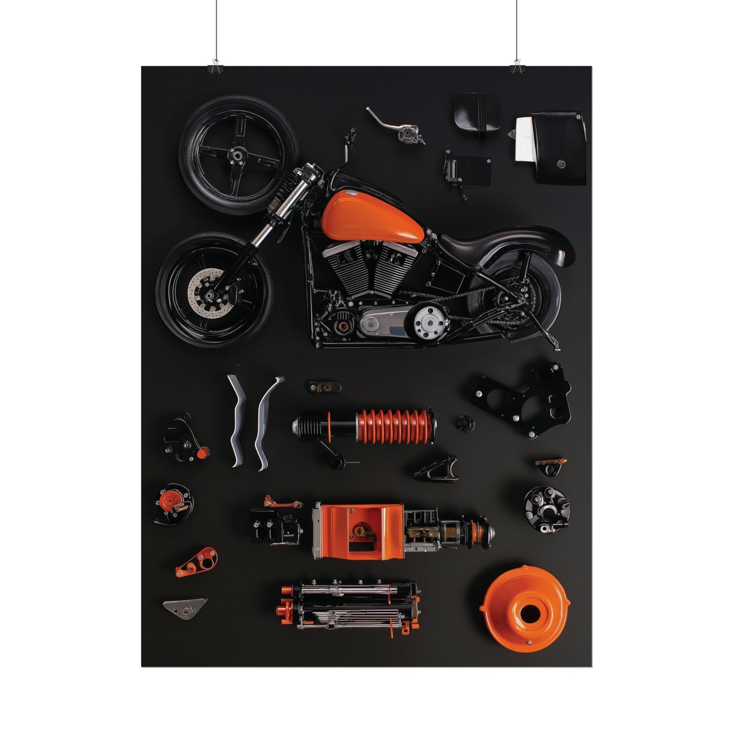 Orange Harley Rolled Poster