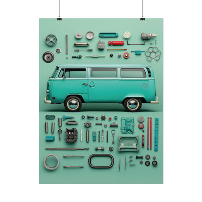 Blue Classic Van Rolled Poster