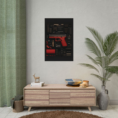 Red GunArt Rolled Poster