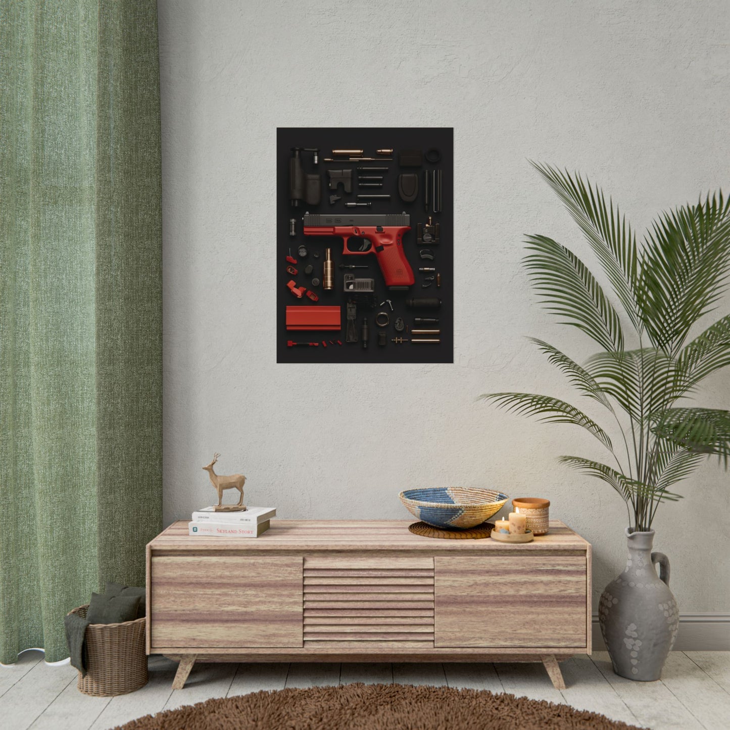 Red GunArt Rolled Poster