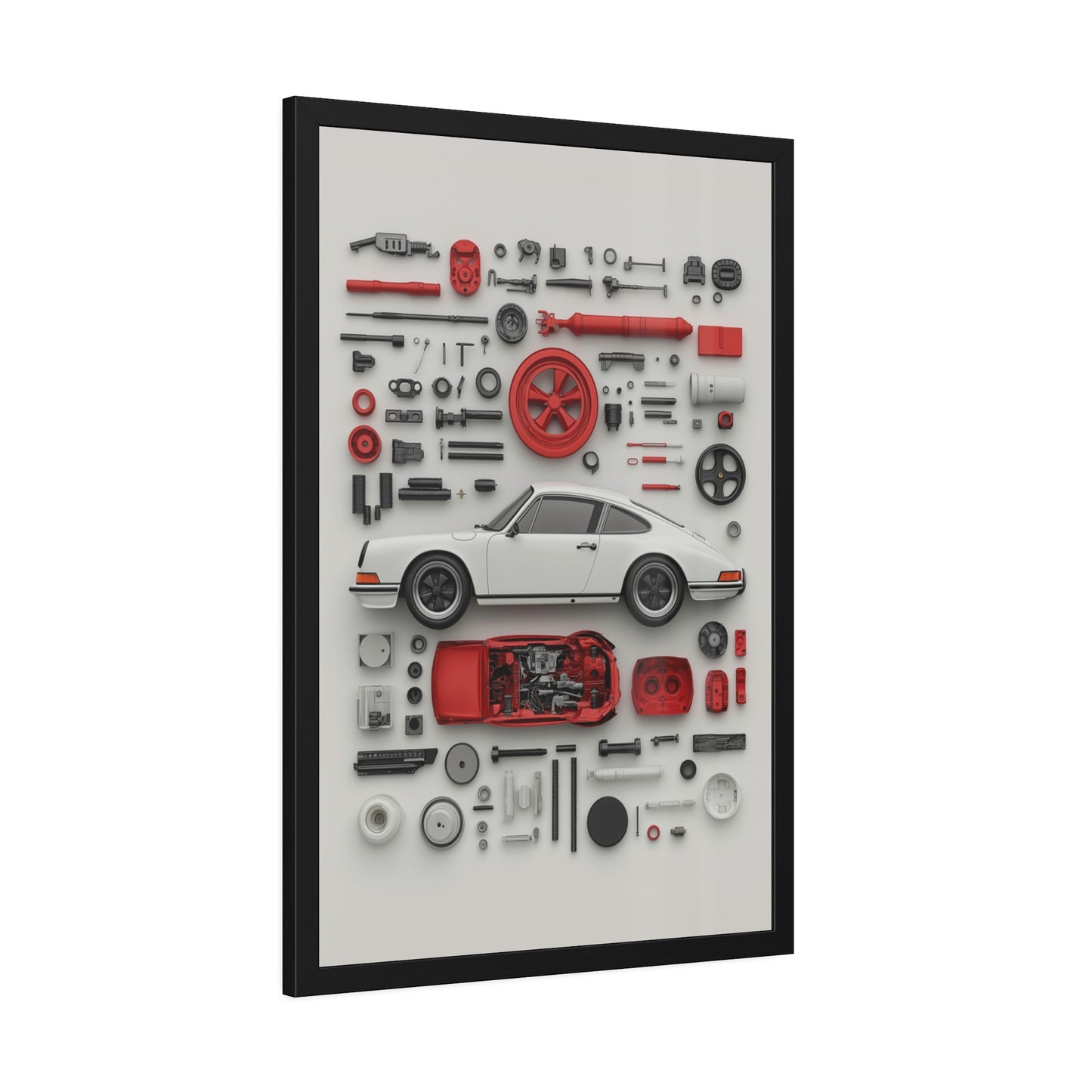 White Classic Porsche Framed Poster US