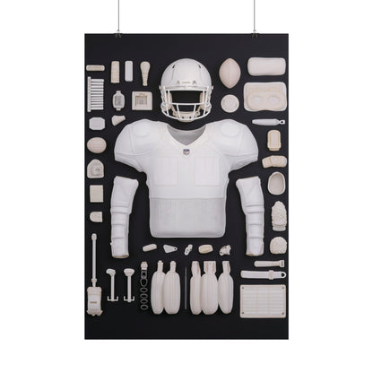 American Football Black Rolled Poster