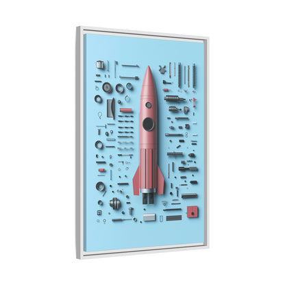 Pink Rocket Framed Canvas