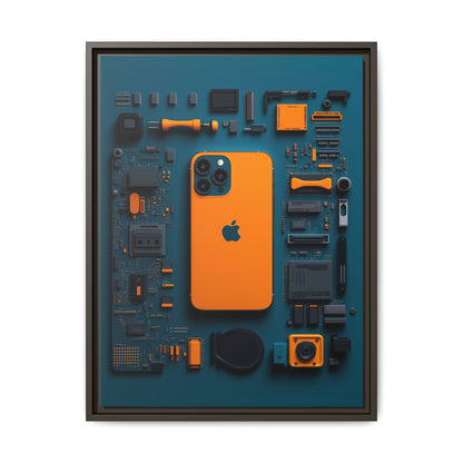 IPhone Orange Framed Canvas