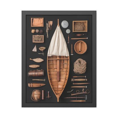 Wood Boat Framed Poster US