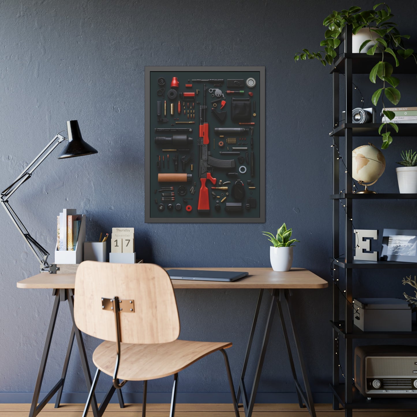 Red AK47_Art Framed Poster US