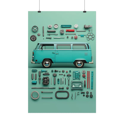 Blue Classic Van Rolled Poster