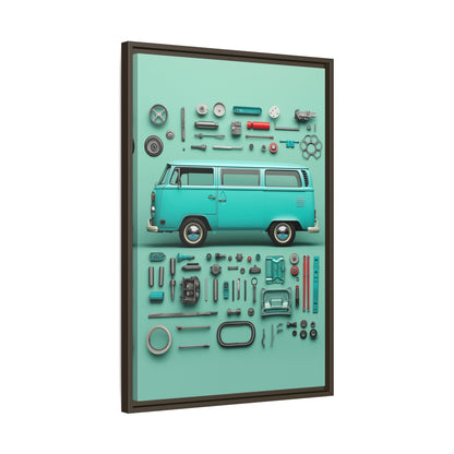 Blue Classic Van Framed Canvas