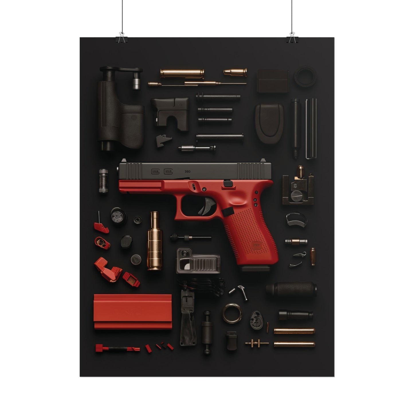 Red GunArt Rolled Poster
