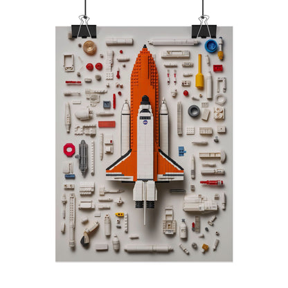 Space Shuttle LEGO Rolled Poster