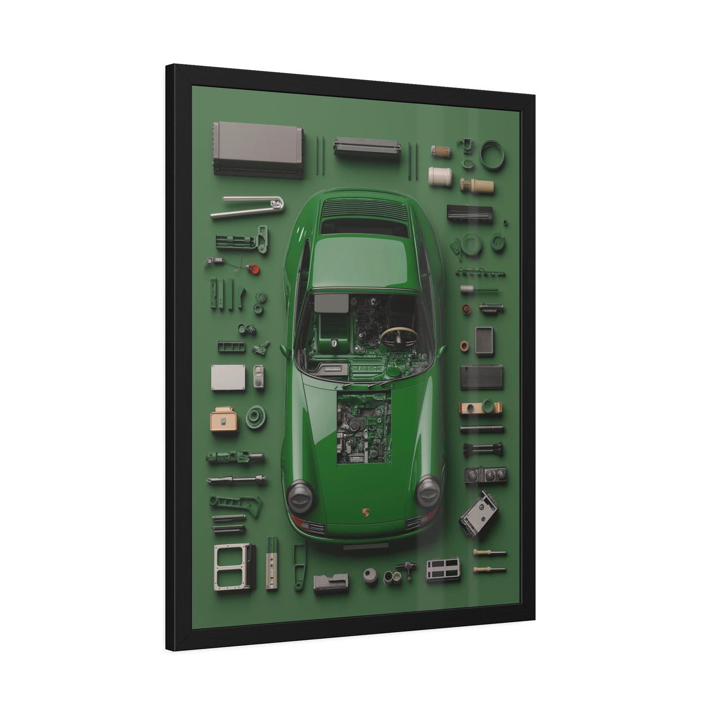 Green Classic Porsche Framed Poster US