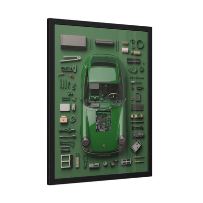 Green Classic Porsche Framed Poster US