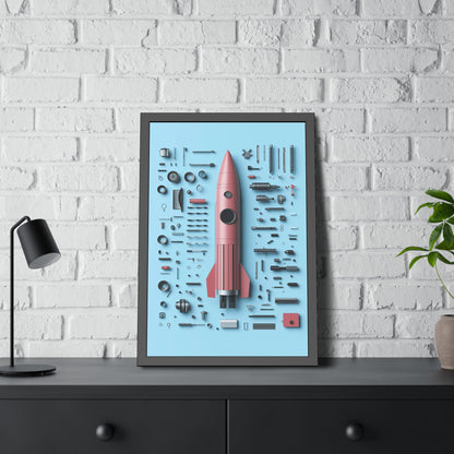 Pink Rocket Framed Poster US