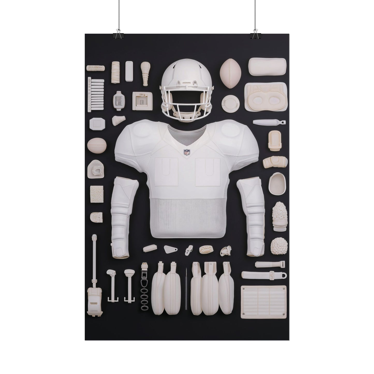 American Football Black Rolled Poster