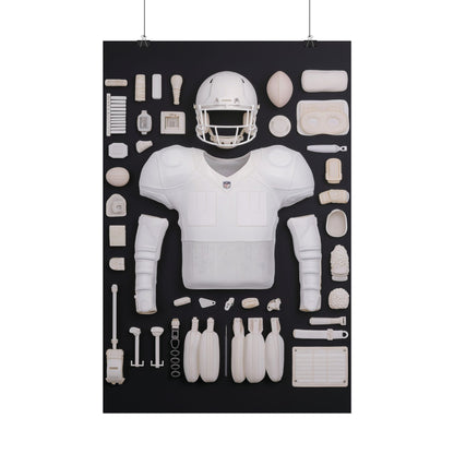 American Football Black Rolled Poster