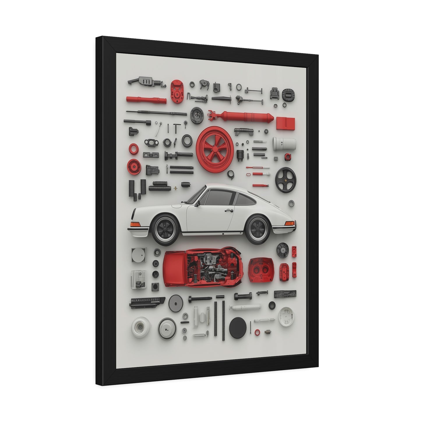 White Classic Porsche Framed Poster US