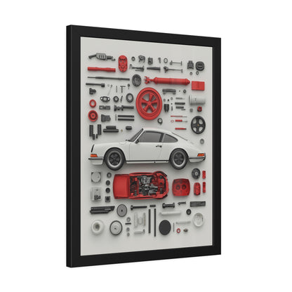 White Classic Porsche Framed Poster US