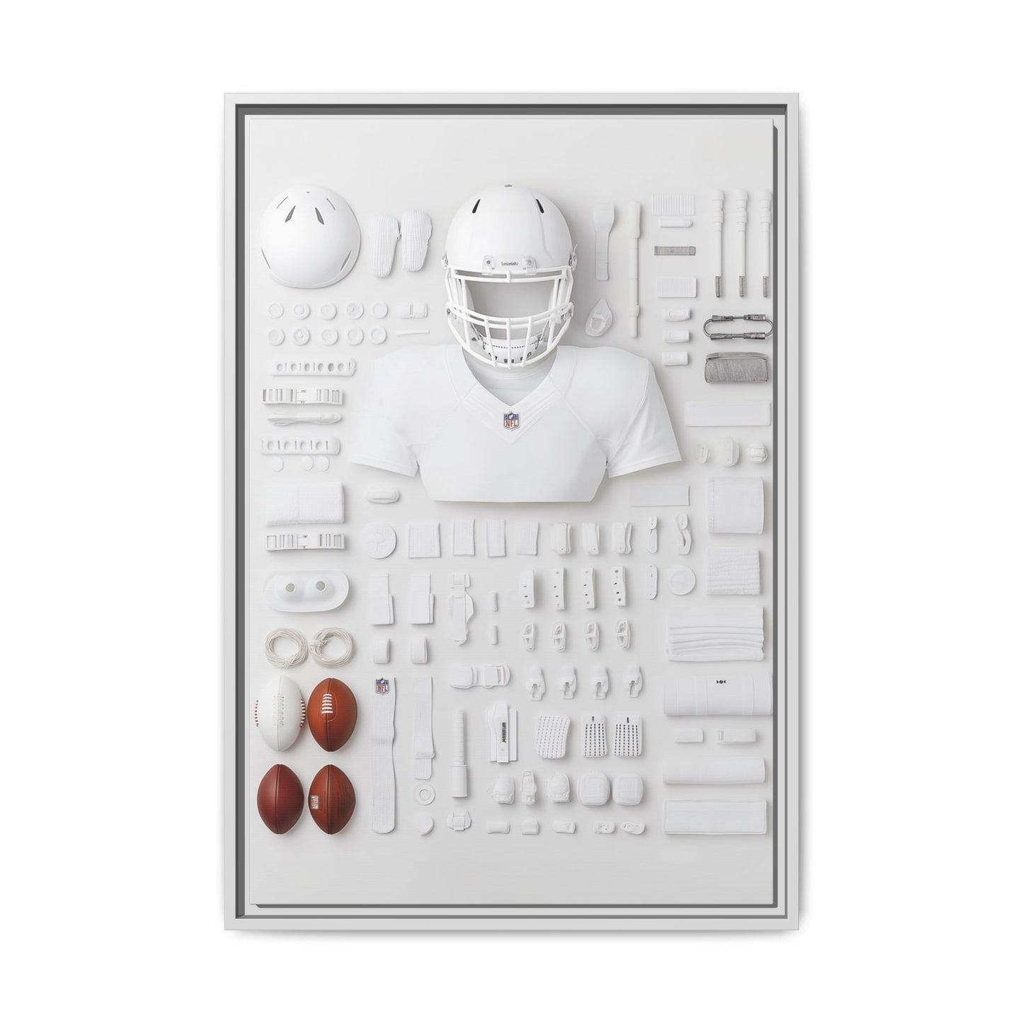 American Football Equipment Framed Canvas