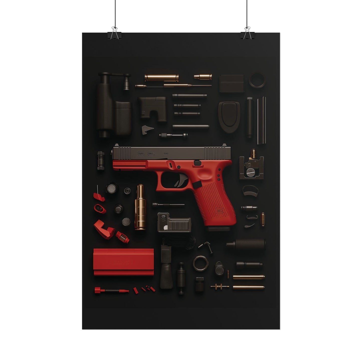 Red GunArt Rolled Poster