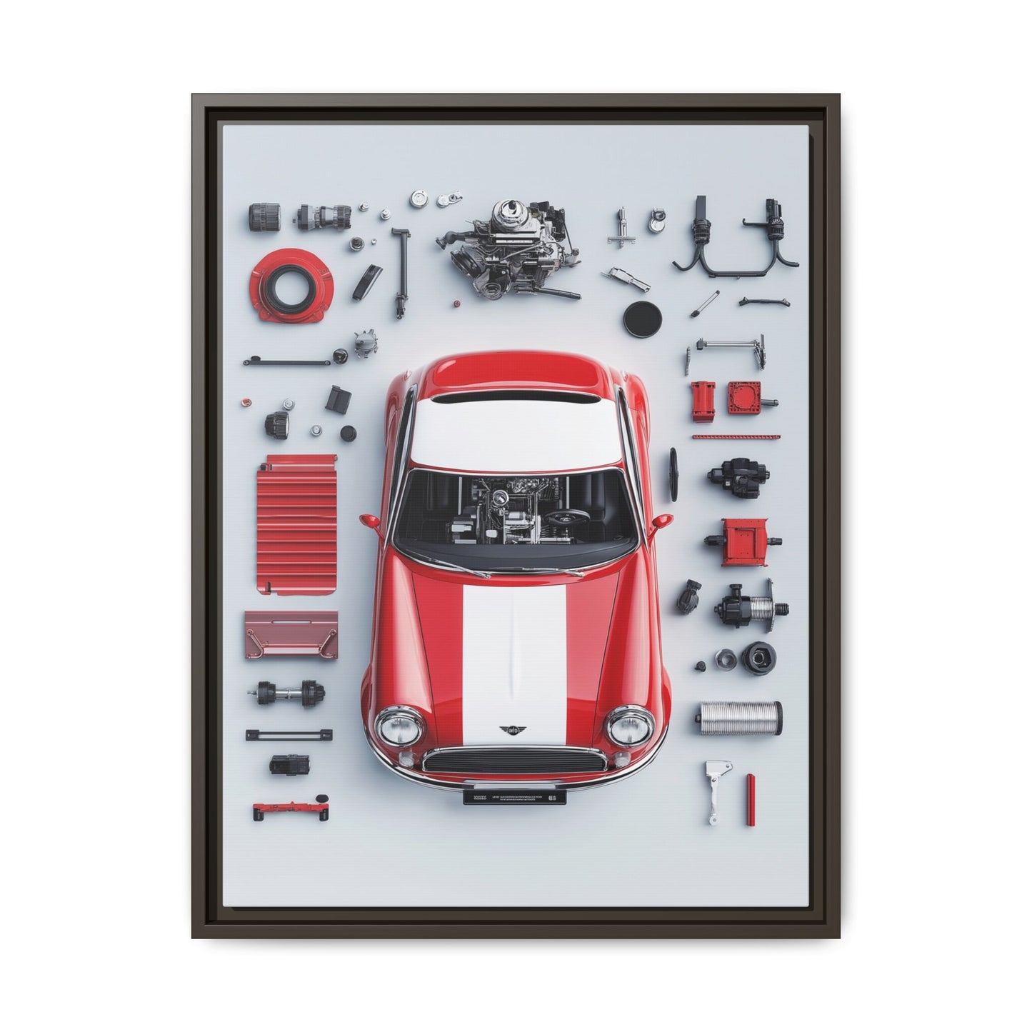 Mini Cooper Mod Framed Canvas