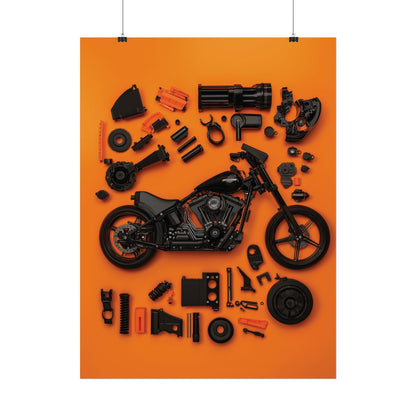 Black Harley Rolled Poster